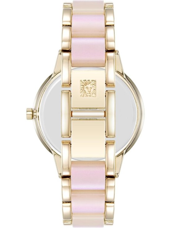 Anne Klein Women\'s Pink Gold Analog Quartz Fashion Resin Bracelet Luxury Watch main image 5